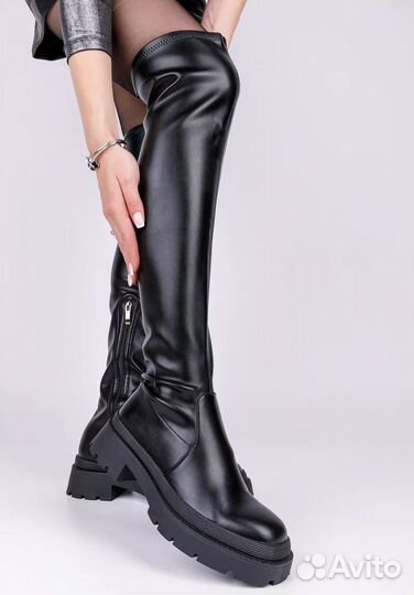 Новые ботфорты на платформе демисезонные