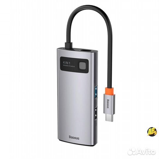 Хаб Baseus Metal Gleam Series 4в1 cahub-CY0G новый