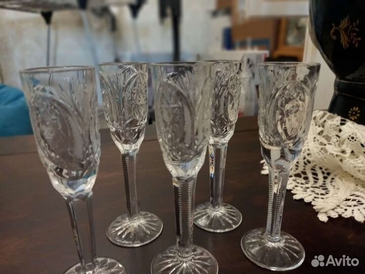 Рюмки, стопки хрустальные