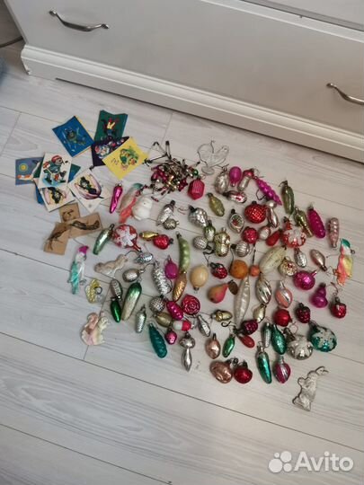 Елочные игрушки СССР стекло-90 штук