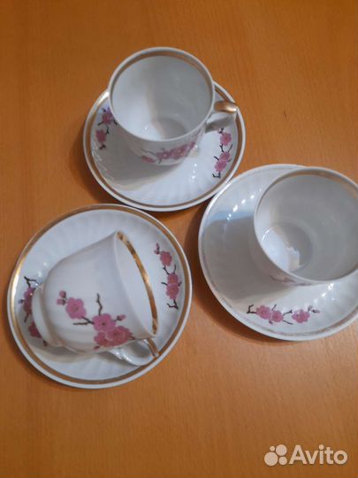 Кофейная чашка с блюдцем фарфор