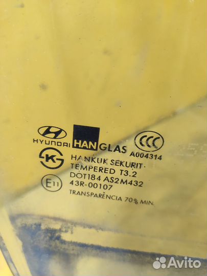 Стекло переднее правое Hyundai Getz 2002-2010