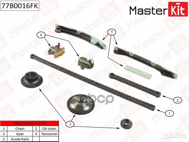 Комплект цепи грм 77B0016FK MasterKit