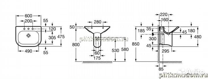 Roca Nexo 327641000 раковина 60х47