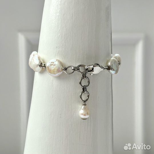 Браслет из барочных жемчужных дисков