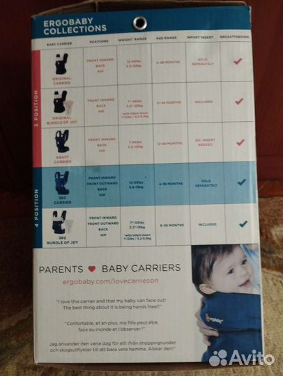 Эргорюкзак ergobaby carrier 360