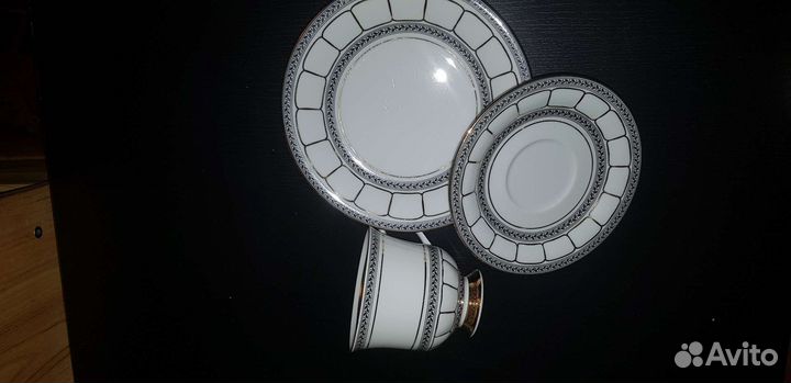 Чашка с блюдцем фарфор Chodziez