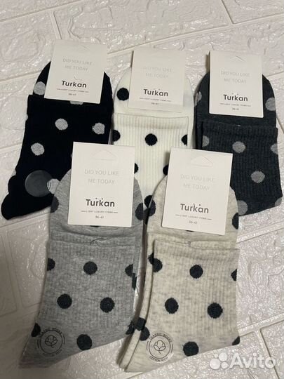 Носки женские в горошек Turkan набор 5 пар