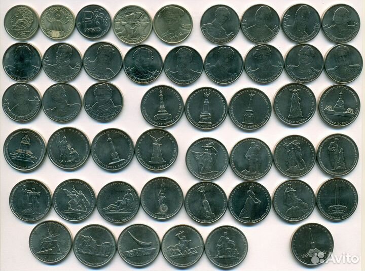 Юбилейные монеты России, от 1 до 25