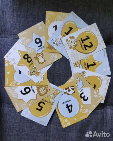 Карточки для фотосессии малыша по месяцам