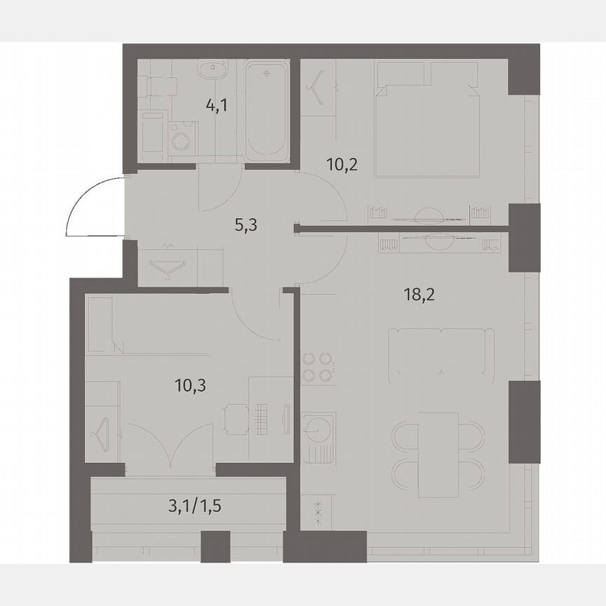 2-к. квартира, 49,6 м², 9/11 эт.