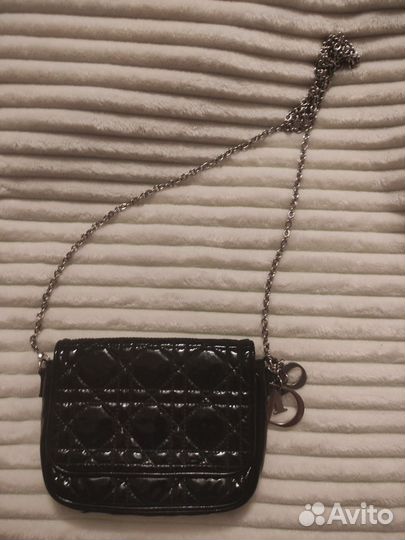 Сумка клатч натуральная кожа черная лак
