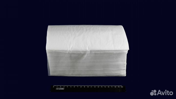Полотенце бумажное, листовое, белое, из 100 целлюл