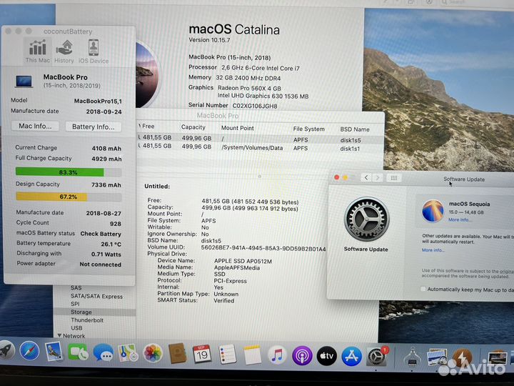 Apple macbook pro 15 2018 32гб оперативной памяти