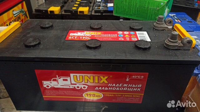 Аккумулятор Unix 6CT-190Ач 1300A Новый Грузовой