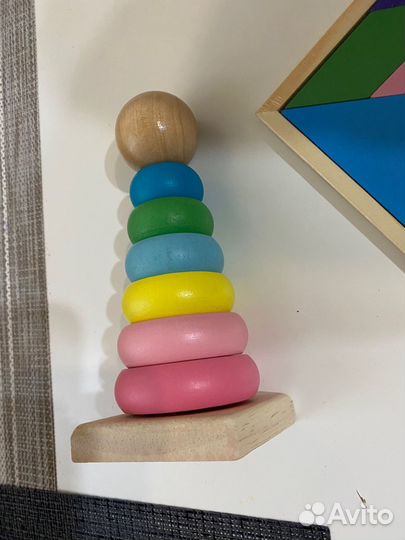 Развивающие игрушки деревянние пазлы посуда