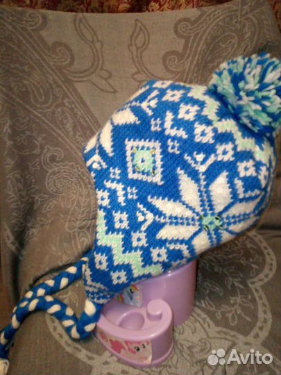 Комплект шапка, шарф, варежки