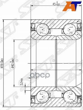 Подшипник передней ступицы ford escape/maverick