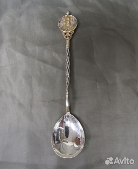 Ложка на зубок, серебро 925 пр, вес 14,19 гр, длин