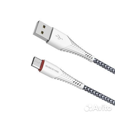 USB кабель borofone BX25 USB - Type-C, 3A, 1 м, бе
