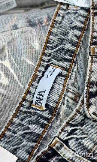 Джинсы Zara Flared Baggy Jeans Синие