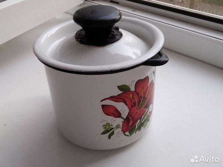 Кофейник, молочник эмалированный