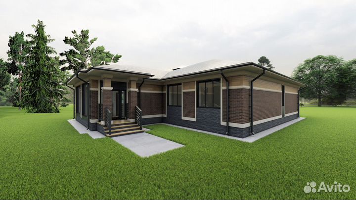 Альбом проект одноэтажного дома - 206,57 м2