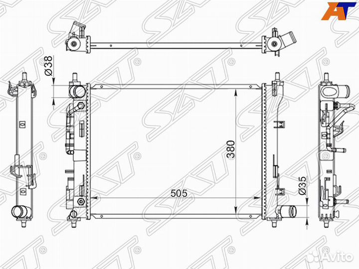 Радиатор hyundai solaris / KIA RIO IV 17- (трубчат