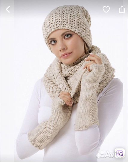 Комплект шапка и шарф женский
