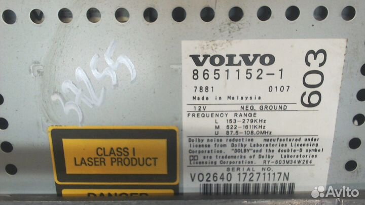 Магнитола Volvo V70, 2001