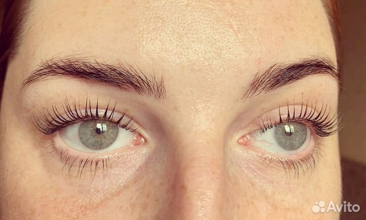 Ламинирование ресниц и оформление бровей