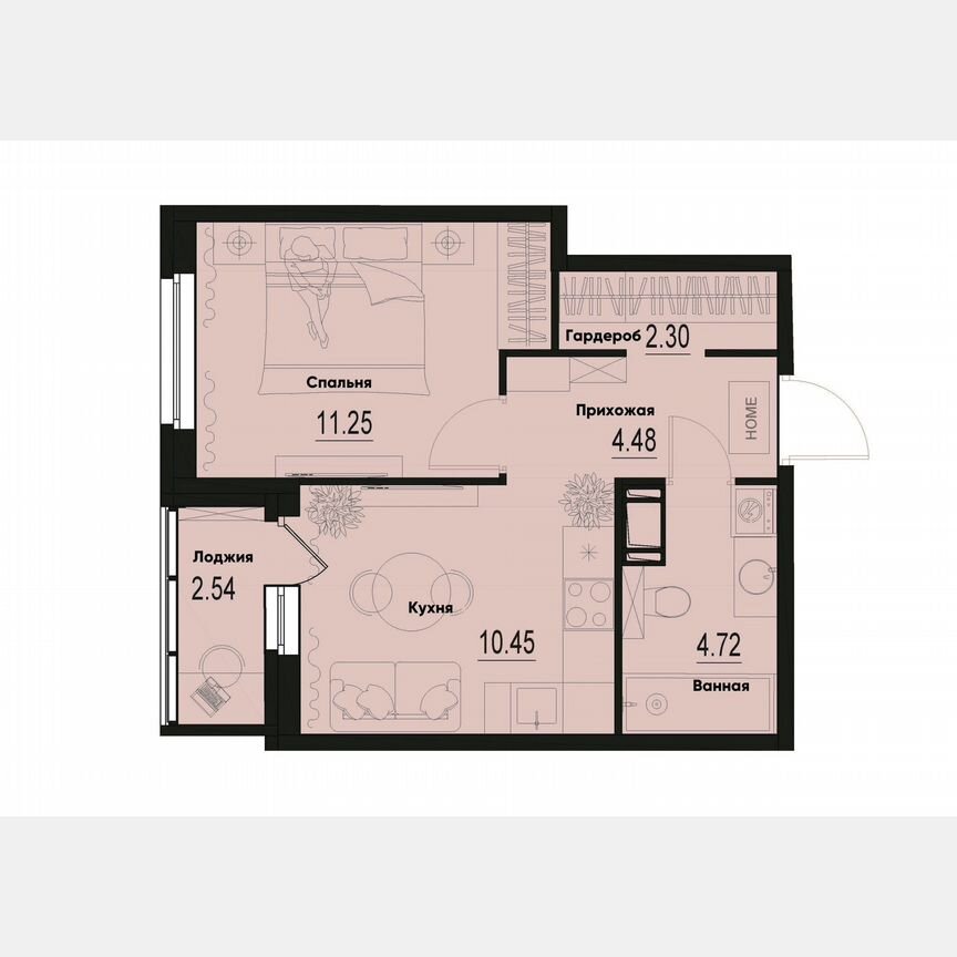1-к. квартира, 34,5 м², 5/12 эт.