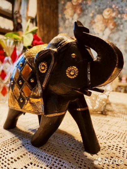 Слон ручной работы Индия (черный)