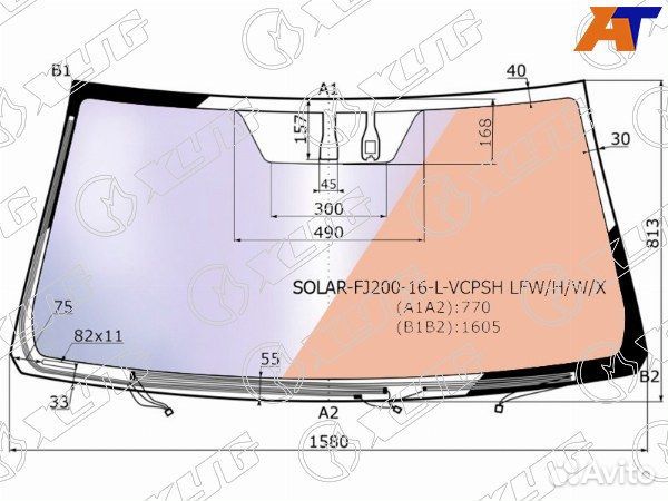 Стекло лобовое lexus LX450D