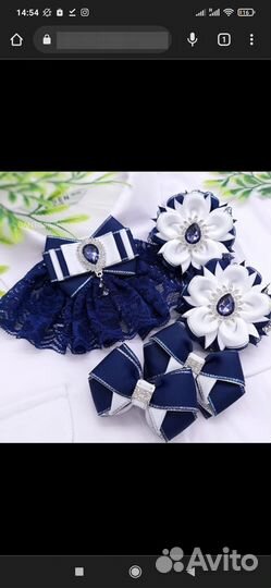 Школьный комплект бантики+галстук