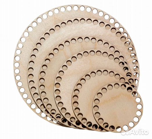 Набор деревянных донышек для вязания корзин 6 штук