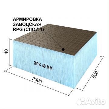 Панель Руспанель рпг односторонняя 2500х600х40