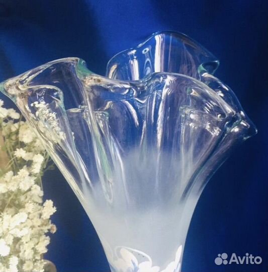 Ваза для цветов Волна, ручная роспись, СССР