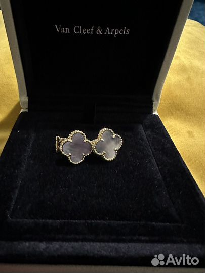 Серьги van cleef серый перламутр