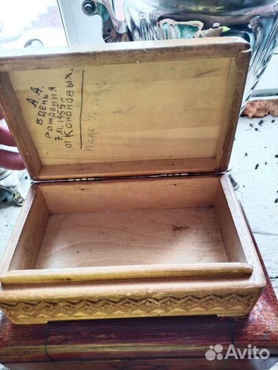 Шкатулка деревянная старинная