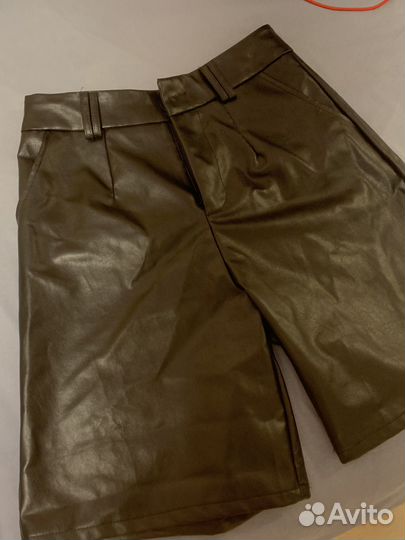 Кожаные шорты бермуды