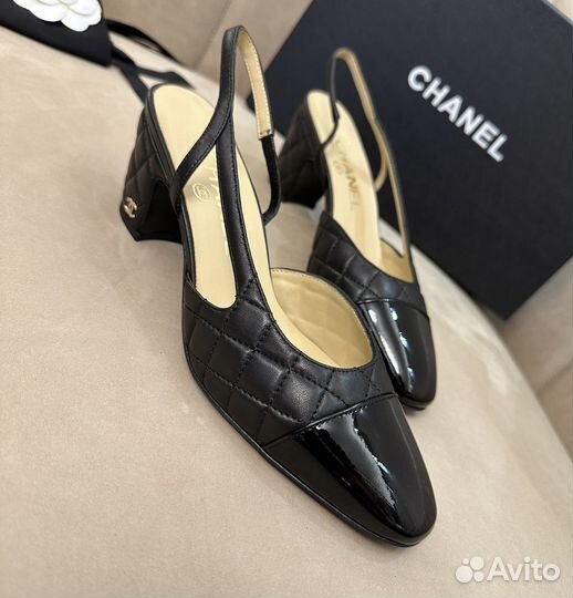 Туфли Chanel slingback новые черные слингбэк 35-36