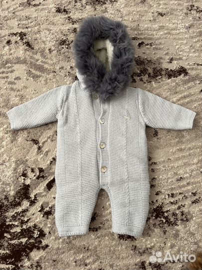 Вязанный комбинезон 0-3 мес