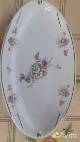 Блюдо и селедочница из фарфора СССР Дулево