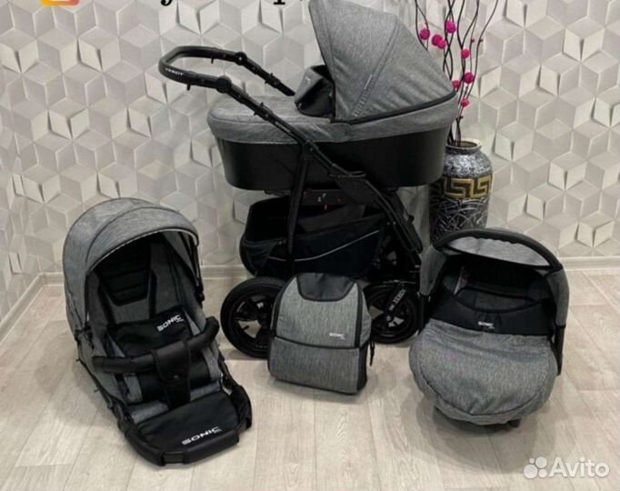 Коляска 3 в 1 Эко кожа Новая