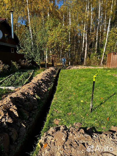 Дренаж участка,Ливневая канализация,Копка траншей