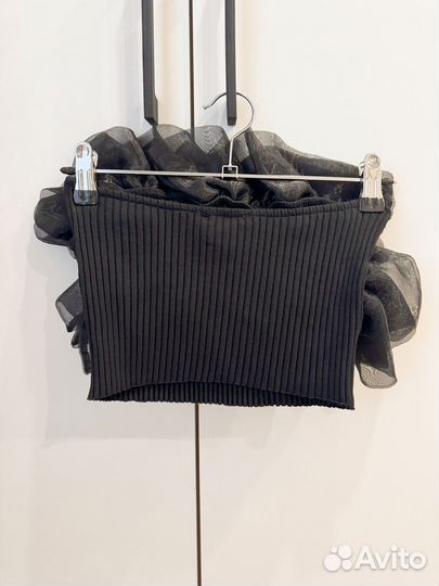 Топ бандо с оборами Zara M