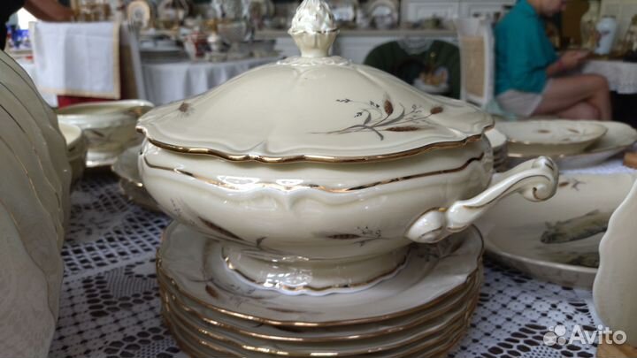 Столовый сервиз на 12 персон Антиквариат Лимож