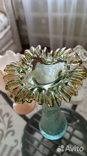 Вазы из цветного стекла СССР