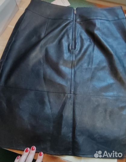 Кожаная юбка новая р50